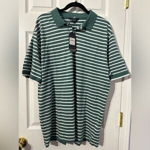 NWT Ben Sherman Men’s Green & White Striped Polo Shirt (XL)